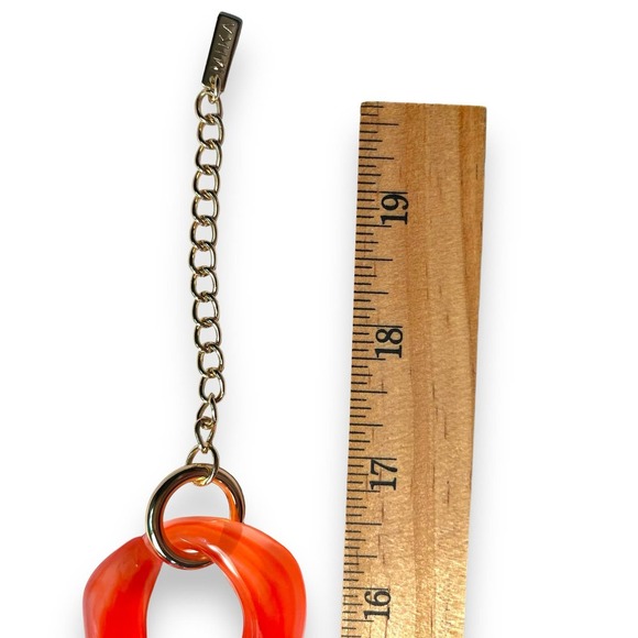 Mika Chunky Lucite Acrylic Chain Link Statement Necklace 17-20” Florescent - Picture 7 of 10